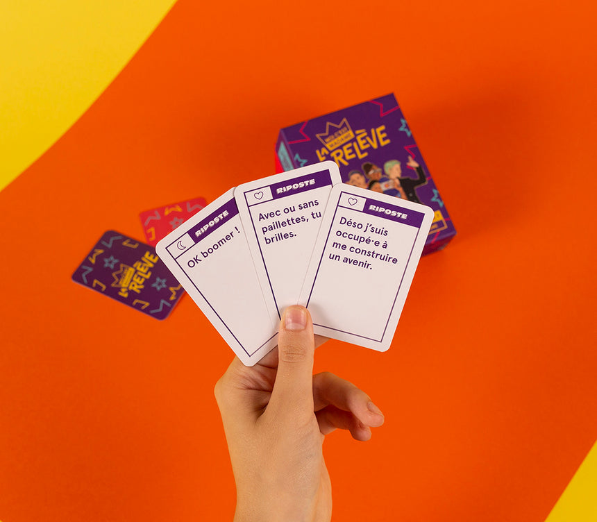 Exemple de cartes du jeu La Relève.