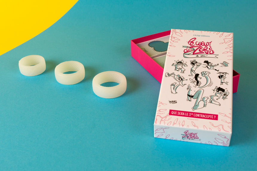 Jeu Le Cœur des Zobs et anneaux contraceptif.